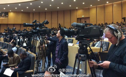 李克強即將在非盟總部發(fā)表演講，請柬&ldquo;一柬難求&rdquo;。圖片來源：&ldquo;新國際&rdquo;微博。