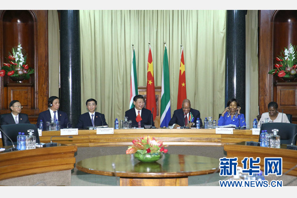 12月2日，國家主席習近平在比勒陀利亞同南非總統祖馬舉行會談。 新華社記者 馬占成 攝  